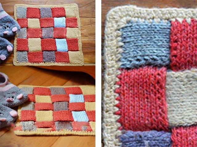 photo de tapis tricotés à l'intérieur