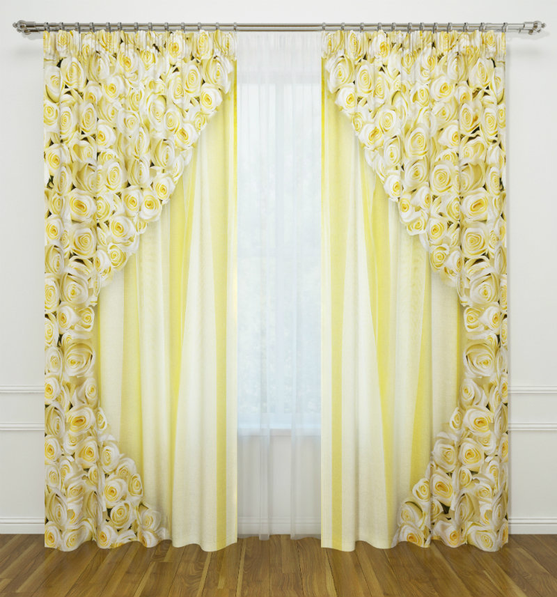 golden temptation photocurtains on the windows